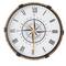 20" Brown Stainless Steel Compass Wall Clock with Rope Accents